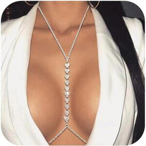 Gold Plated Body Chain Women Layered Belly Waist Bikini Bra Rhinestone Jewelry